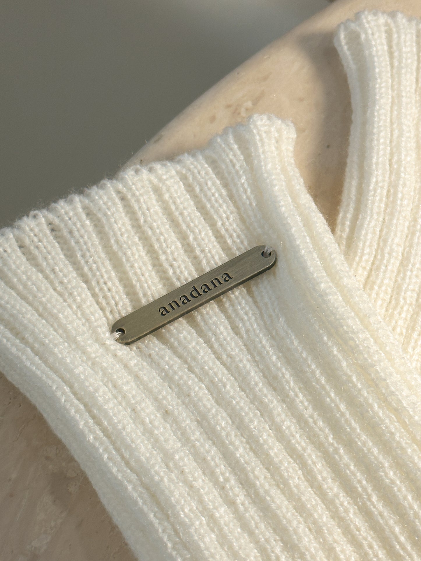 Knitted Leg Warmer  ·  White