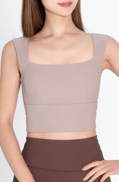 Square Neck Bra Tank · Sand