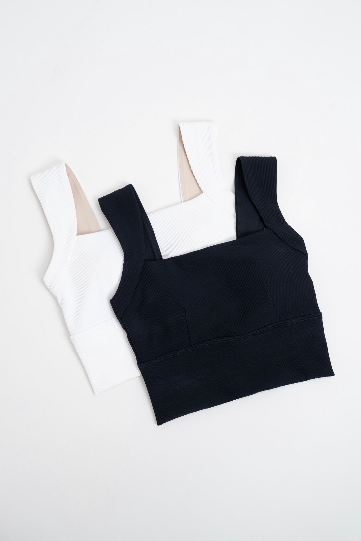 Square Neck Bra Tank · White